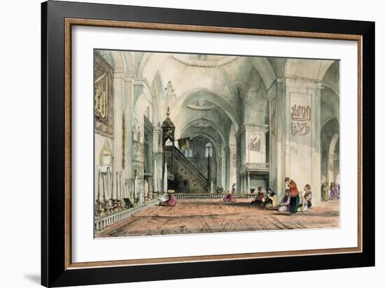 Great Mosque at Brussa, Plate 24, Illustrations of Constantinople, Engraved by Artist, Pub. 1838-John Frederick Lewis-Framed Giclee Print