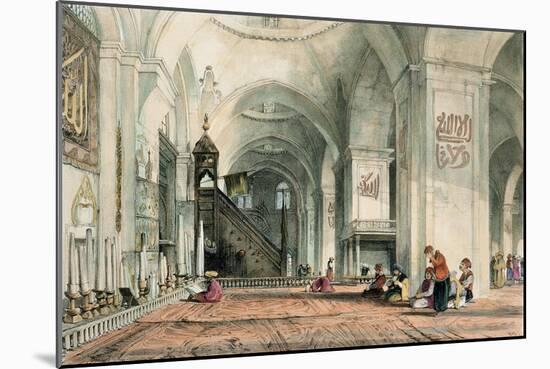 Great Mosque at Brussa, Plate 24, Illustrations of Constantinople, Engraved by Artist, Pub. 1838-John Frederick Lewis-Mounted Giclee Print