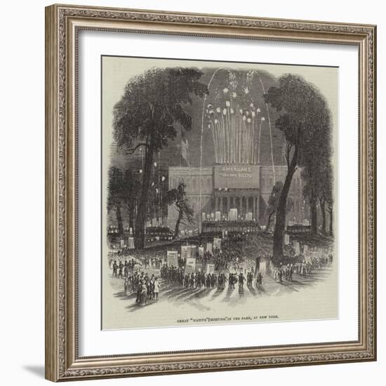 Great Native Meeting in the Park, at New York-null-Framed Giclee Print