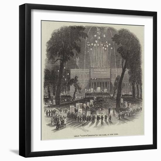 Great Native Meeting in the Park, at New York-null-Framed Giclee Print