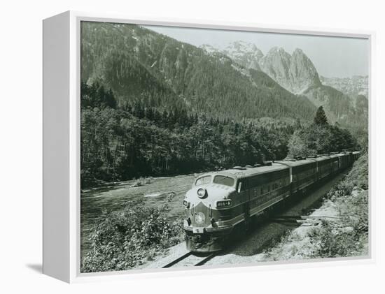 Great Northern on the Skykomish, Circa 1955-null-Framed Premier Image Canvas