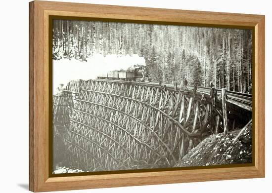 Great Northern Railroad Bridge, Circa 1895-null-Framed Premier Image Canvas