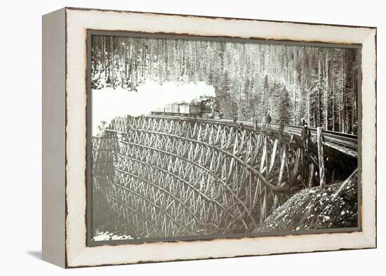 Great Northern Railroad Bridge, Circa 1895-null-Framed Premier Image Canvas