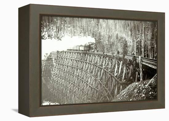 Great Northern Railroad Bridge, Circa 1895-null-Framed Premier Image Canvas