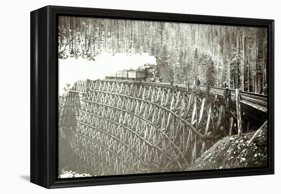 Great Northern Railroad Bridge, Circa 1895-null-Framed Premier Image Canvas