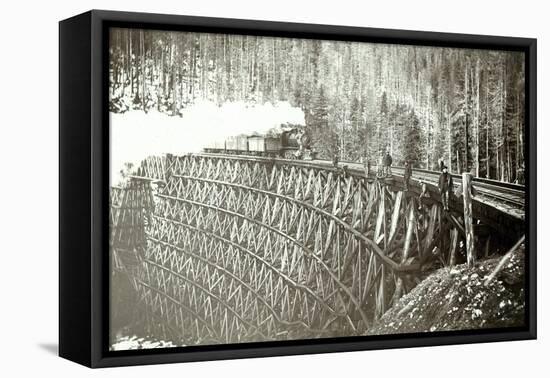 Great Northern Railroad Bridge, Circa 1895-null-Framed Premier Image Canvas