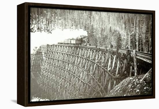 Great Northern Railroad Bridge, Circa 1895-null-Framed Premier Image Canvas