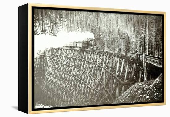 Great Northern Railroad Bridge, Circa 1895-null-Framed Premier Image Canvas