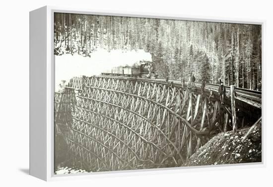 Great Northern Railroad Bridge, Circa 1895-null-Framed Premier Image Canvas