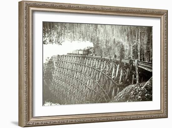 Great Northern Railroad Bridge, Circa 1895-null-Framed Giclee Print
