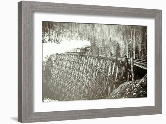 Great Northern Railroad Bridge, Circa 1895-null-Framed Giclee Print