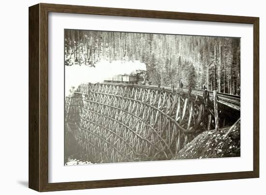 Great Northern Railroad Bridge, Circa 1895-null-Framed Giclee Print