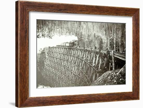 Great Northern Railroad Bridge, Circa 1895-null-Framed Giclee Print