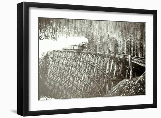 Great Northern Railroad Bridge, Circa 1895-null-Framed Giclee Print