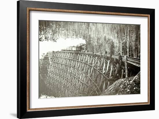 Great Northern Railroad Bridge, Circa 1895-null-Framed Giclee Print