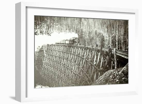 Great Northern Railroad Bridge, Circa 1895-null-Framed Giclee Print