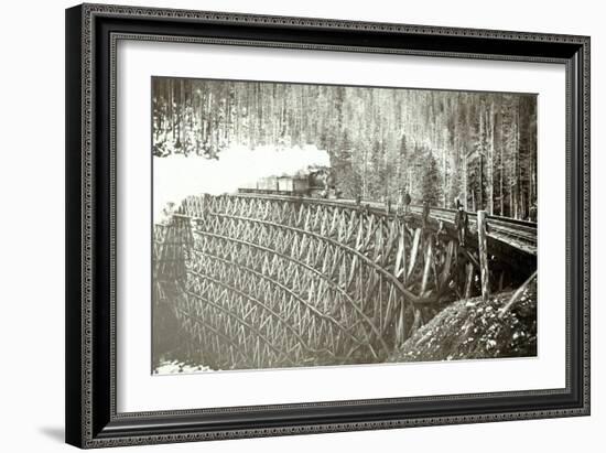 Great Northern Railroad Bridge, Circa 1895-null-Framed Giclee Print