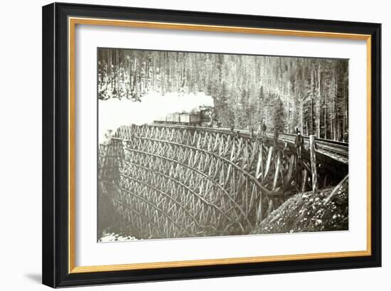 Great Northern Railroad Bridge, Circa 1895-null-Framed Giclee Print