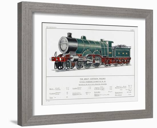 Great Northern Railway Express Loco No 251-W.j. Stokoe-Framed Art Print