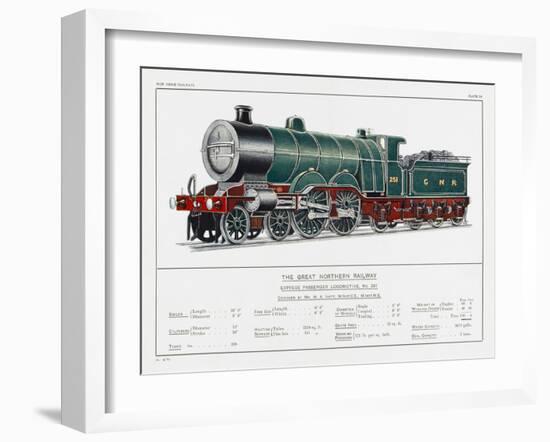 Great Northern Railway Express Loco No 251-W.j. Stokoe-Framed Art Print