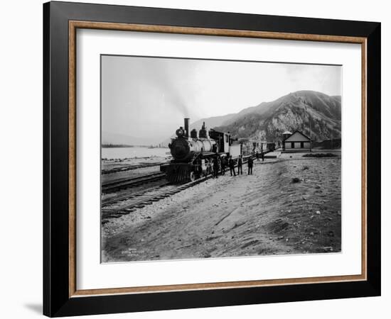 Great Northern Railway Steam Locomotive No. 971 at Entiat, Chelan County, WA, 1914-Asahel Curtis-Framed Giclee Print