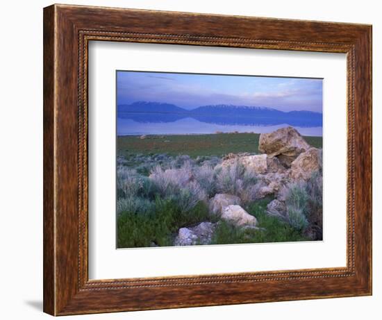 Great Salt Lake and the Wasatch Range, from Antelope Island State Park, Utah, USA-Jerry & Marcy Monkman-Framed Photographic Print