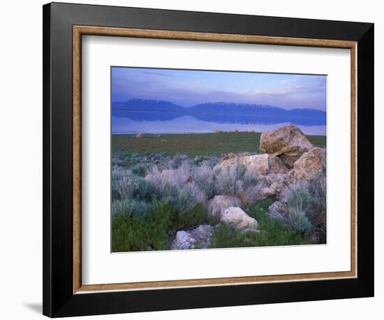 Great Salt Lake and the Wasatch Range, from Antelope Island State Park, Utah, USA-Jerry & Marcy Monkman-Framed Photographic Print