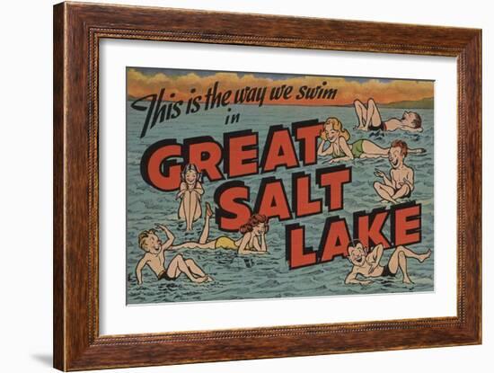 Great Salt Lake, Utah - The Way We Swim-Lantern Press-Framed Art Print