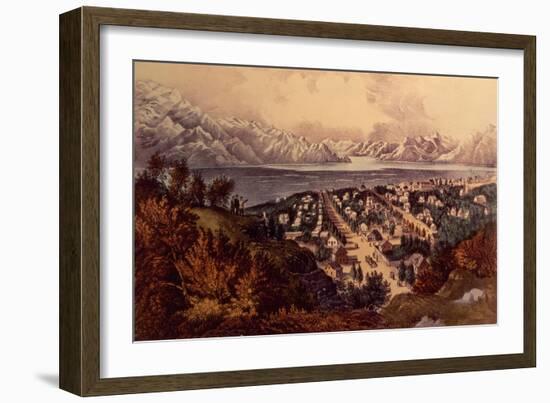 Great Salt Lake, Utah-Currier & Ives-Framed Giclee Print