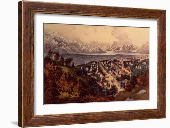 Great Salt Lake, Utah-Currier & Ives-Framed Giclee Print