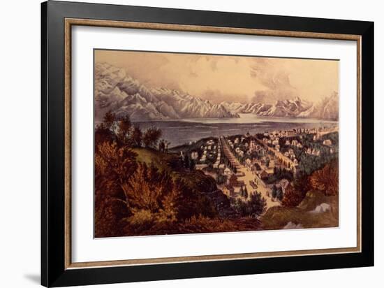 Great Salt Lake, Utah-Currier & Ives-Framed Giclee Print