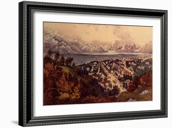 Great Salt Lake, Utah-Currier & Ives-Framed Giclee Print