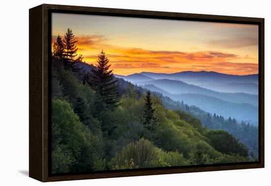 Great Smoky Mountains National Park Scenic Sunrise Landscape at Oconaluftee-daveallenphoto-Framed Premier Image Canvas