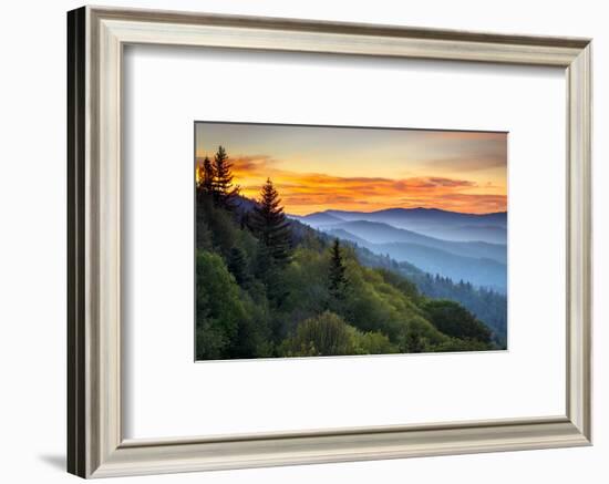 Great Smoky Mountains National Park Scenic Sunrise Landscape at Oconaluftee-daveallenphoto-Framed Photographic Print