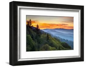 Great Smoky Mountains National Park Scenic Sunrise Landscape at Oconaluftee-daveallenphoto-Framed Photographic Print