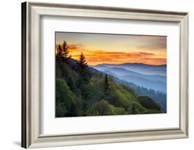 Great Smoky Mountains National Park Scenic Sunrise Landscape at Oconaluftee-daveallenphoto-Framed Photographic Print