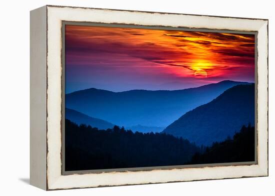 Great Smoky Mountains National Park Scenic Sunset Landscape Vacation Getaway Destination - Gatlinbu-Weidman Photography-Framed Premier Image Canvas