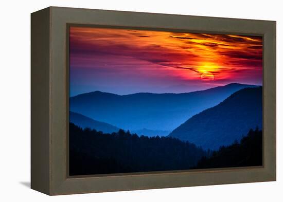 Great Smoky Mountains National Park Scenic Sunset Landscape Vacation Getaway Destination - Gatlinbu-Weidman Photography-Framed Premier Image Canvas