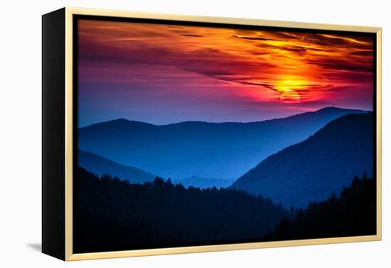 Great Smoky Mountains National Park Scenic Sunset Landscape Vacation Getaway Destination - Gatlinbu-Weidman Photography-Framed Premier Image Canvas