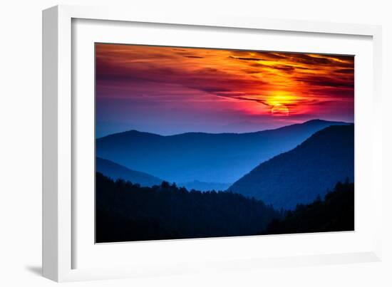 Great Smoky Mountains National Park Scenic Sunset Landscape Vacation Getaway Destination - Gatlinbu-Weidman Photography-Framed Photographic Print