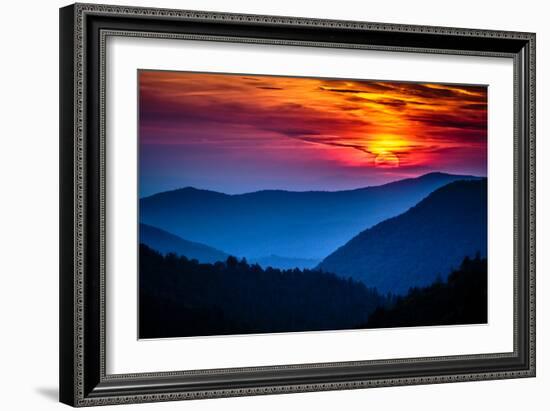 Great Smoky Mountains National Park Scenic Sunset Landscape Vacation Getaway Destination - Gatlinbu-Weidman Photography-Framed Photographic Print