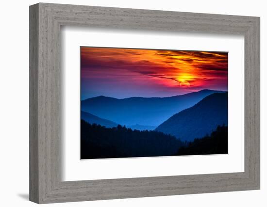 Great Smoky Mountains National Park Scenic Sunset Landscape Vacation Getaway Destination - Gatlinbu-Weidman Photography-Framed Photographic Print