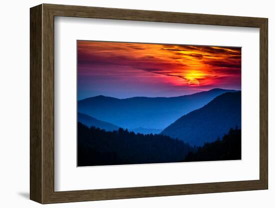 Great Smoky Mountains National Park Scenic Sunset Landscape Vacation Getaway Destination - Gatlinbu-Weidman Photography-Framed Photographic Print