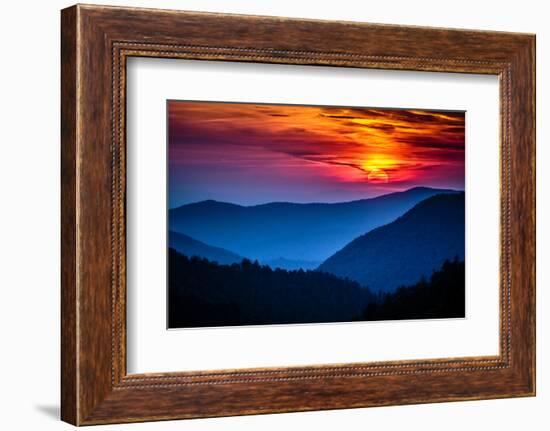 Great Smoky Mountains National Park Scenic Sunset Landscape Vacation Getaway Destination - Gatlinbu-Weidman Photography-Framed Photographic Print