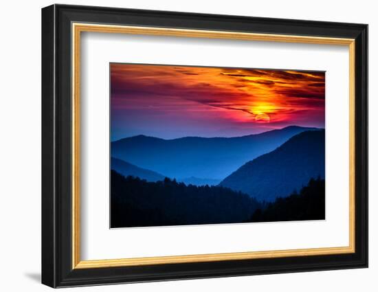 Great Smoky Mountains National Park Scenic Sunset Landscape Vacation Getaway Destination - Gatlinbu-Weidman Photography-Framed Photographic Print