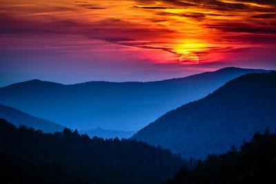 &lsquo;Great Smoky Mountains National Park Scenic Sunset Landscape Vacation