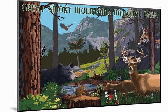 Great Smoky Mountains National Park - Wildlife Utopia-Lantern Press-Mounted Art Print