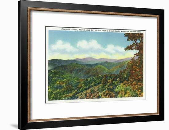 Great Smoky Mts. Nat'l Park, Tn - View of Clingman's Dome in the Autumn, c.1940-Lantern Press-Framed Art Print