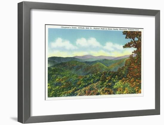 Great Smoky Mts. Nat'l Park, Tn - View of Clingman's Dome in the Autumn, c.1940-Lantern Press-Framed Art Print