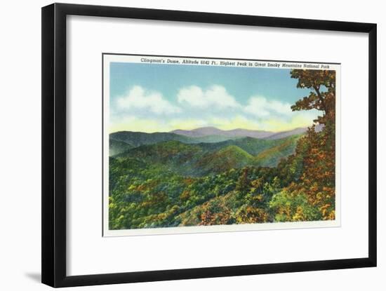 Great Smoky Mts. Nat'l Park, Tn - View of Clingman's Dome in the Autumn, c.1940-Lantern Press-Framed Art Print